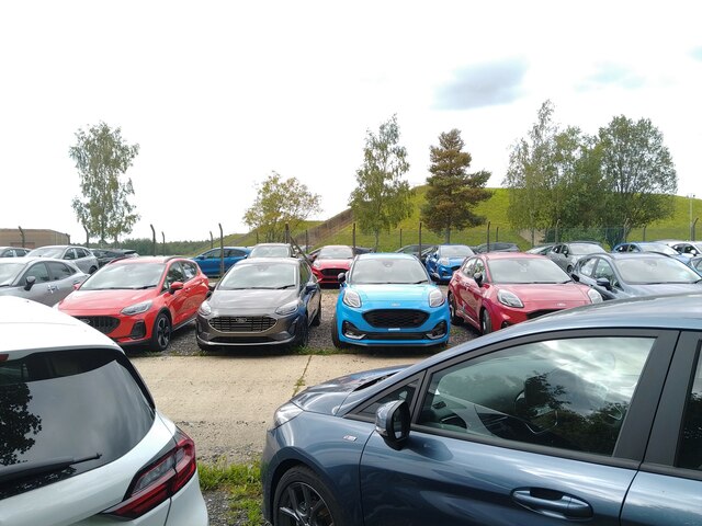 Vehicles stored on hardstanding at Greenham Storage